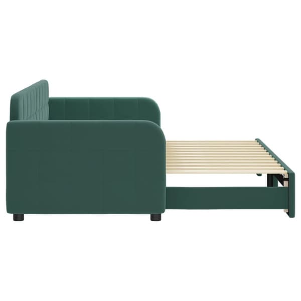 vidaXL Dagbädd utdragbar mörkgrön 80x200 cm sammet