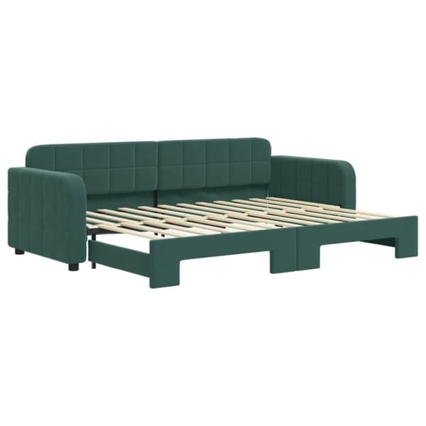 vidaXL Dagbädd utdragbar mörkgrön 80x200 cm sammet