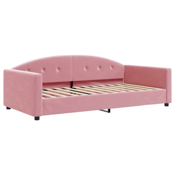 vidaXL Dagbädd med madrass rosa 100x200 cm sammet