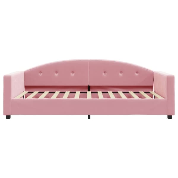vidaXL Dagbädd med madrass rosa 100x200 cm sammet