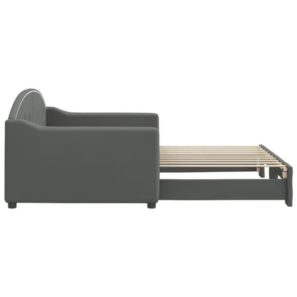 vidaXL Dagbädd utdragbar mörkgrå 90x190 cm tyg