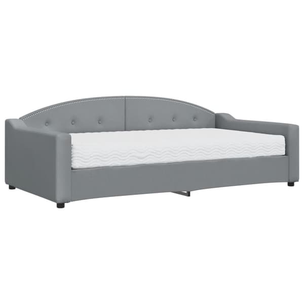 vidaXL Dagbädd med madrass ljusgrå 100x200 cm tyg