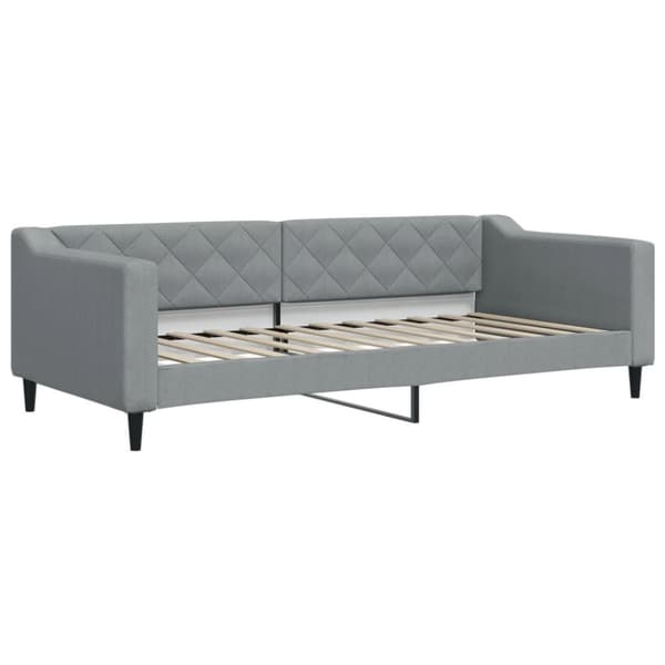 vidaXL Dagbädd utdragbar med madrasser ljusgrå 90x200 cm tyg