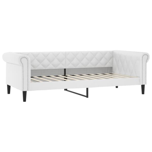 vidaXL Dagbädd utdragbar med madrasser vit 90x200 cm konstläder