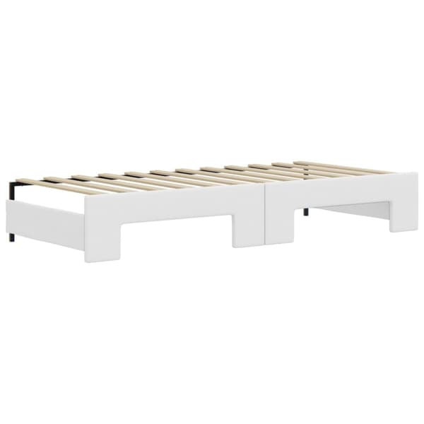 vidaXL Dagbädd utdragbar med madrasser vit 90x200 cm konstläder