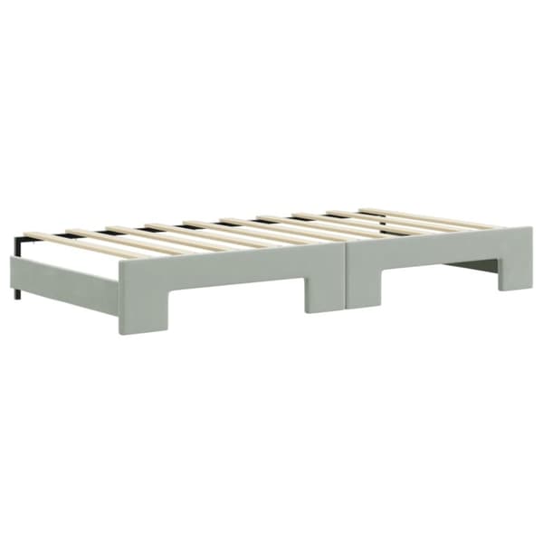 vidaXL Dagbädd utdragbar och madrasser ljusgrå 90x190 cm sammet