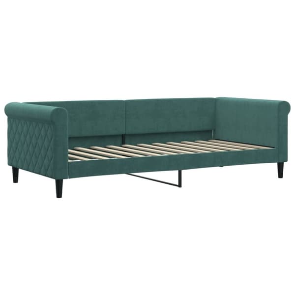 vidaXL Dagbädd med madrass mörkgrön 90x200 cm sammet
