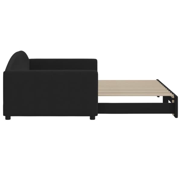 vidaXL Dagbädd utdragbar svart 100x200 cm tyg