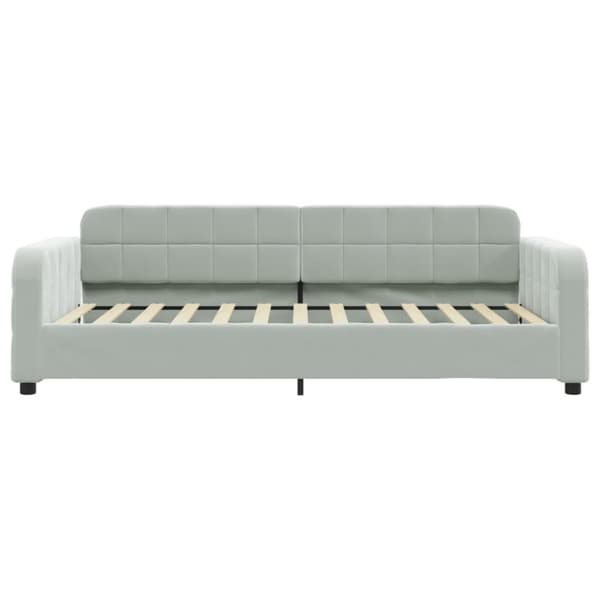 vidaXL Dagbädd med madrass ljusgrå 90x200 cm sammet