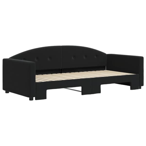vidaXL Dagbädd utdragbar svart 90x190 cm sammet