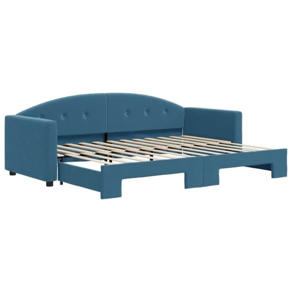 vidaXL Dagbädd utdragbar blå 80x200 cm sammet