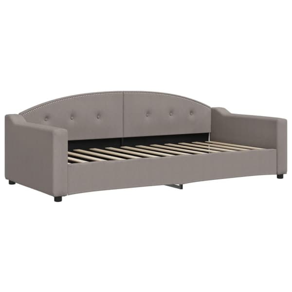 vidaXL Dagbädd med madrass taupe 90x200 cm tyg