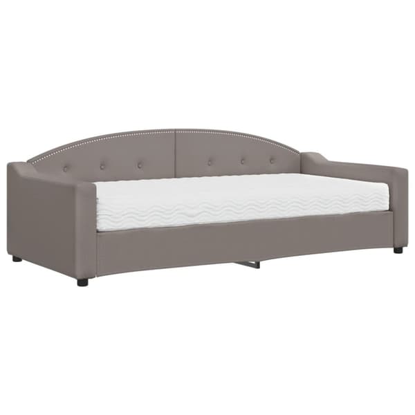 vidaXL Dagbädd med madrass taupe 90x200 cm tyg