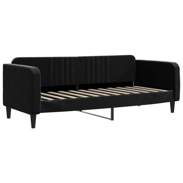 vidaXL Dagbädd utdragbar med madrasser svart 80x200 cm sammet