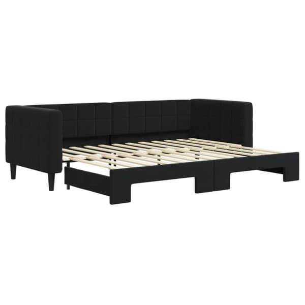 vidaXL Dagbädd utdragbar svart 80x200 cm sammet