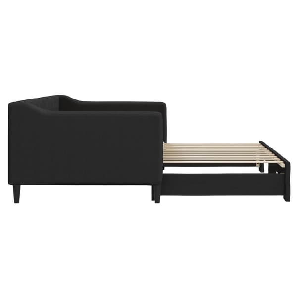 vidaXL Dagbädd utdragbar svart 90x190 cm tyg
