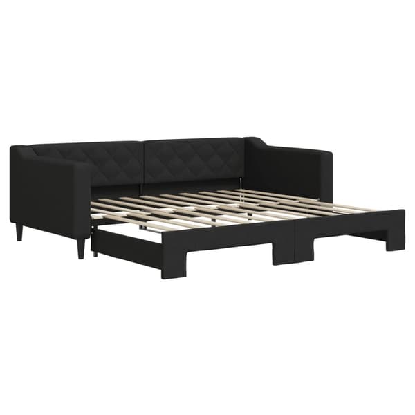 vidaXL Dagbädd utdragbar svart 90x190 cm tyg