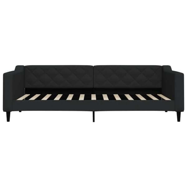 vidaXL Dagbädd med madrass svart 90x200 cm tyg