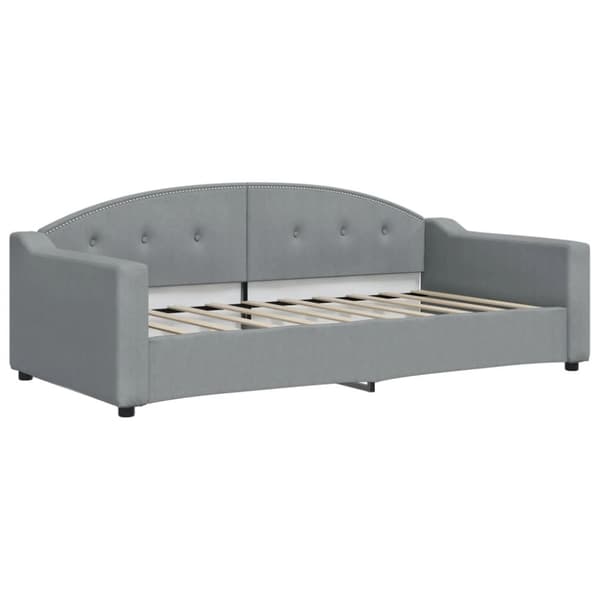 vidaXL Dagbädd med madrass ljusgrå 90x190 cm tyg