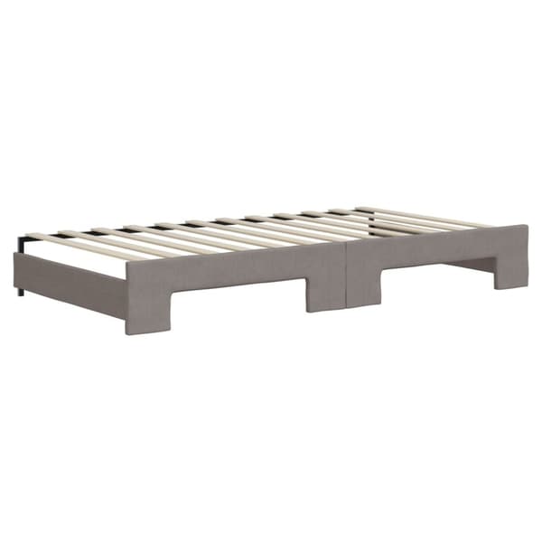 vidaXL Dagbädd med extrabädd och madrasser taupe 100x200 cm tyg