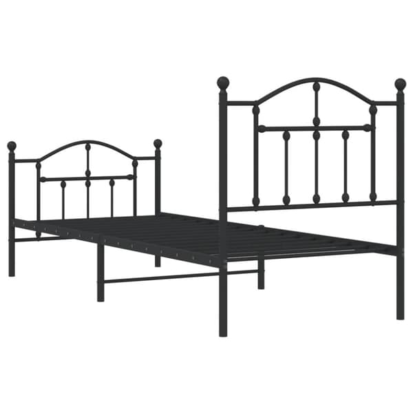 vidaXL Sengeramme i metall med hode- og fotgavl svart 80x200 cm