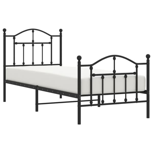 vidaXL Sengeramme i metall med hode- og fotgavl svart 80x200 cm