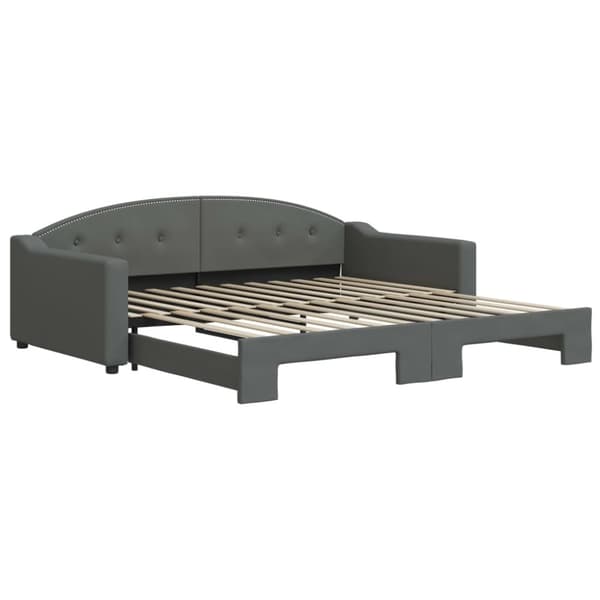 vidaXL Dagbädd utdragbar mörkgrå 100x200 cm tyg