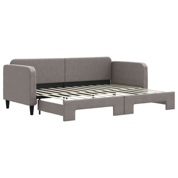 vidaXL Dagbädd utdragbar taupe 80x200 cm tyg