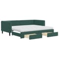 Miniatyrbillede 3 af 11: vidaXL daybed med udtræk og skuffer 90x200 cm velour mørkegrøn