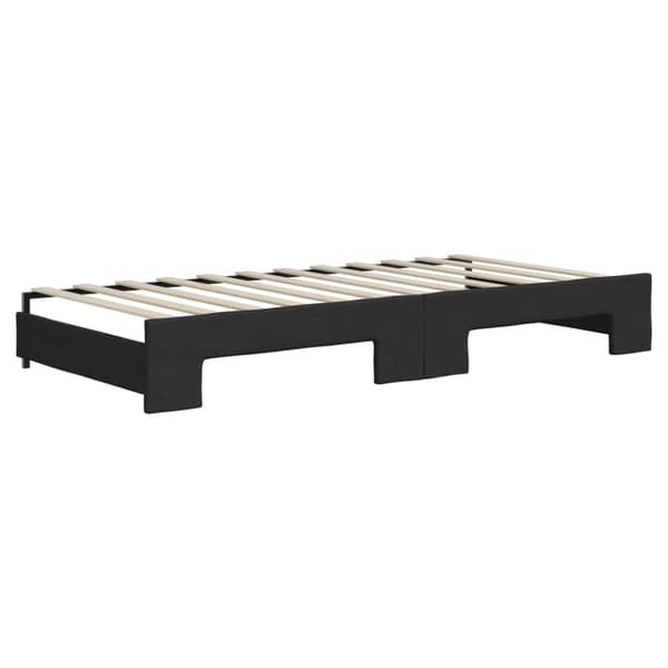 vidaXL Dagbädd utdragbar med madrasser svart 90x200 cm tyg