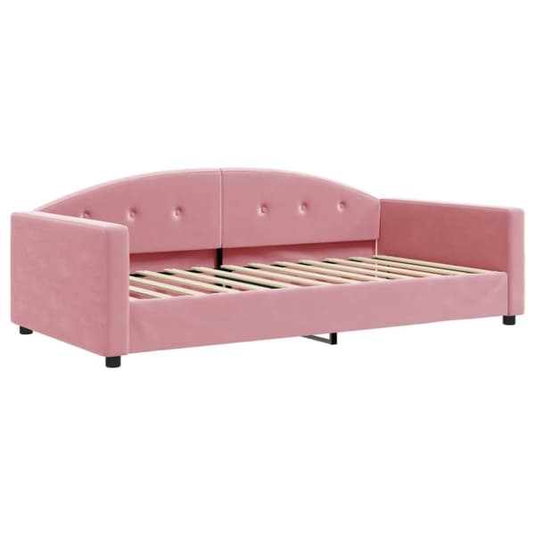 vidaXL Dagbädd utdragbar och madrasser rosa 100x200 cm sammet