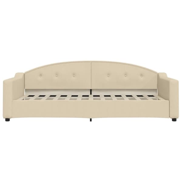 vidaXL Dagbädd utdragbar gräddvit 90x200 cm tyg