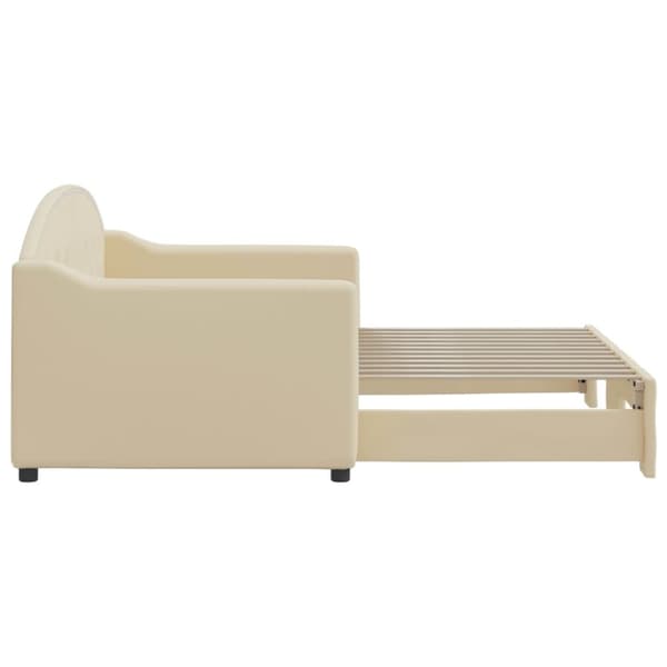 vidaXL Dagbädd utdragbar gräddvit 80x200 cm tyg