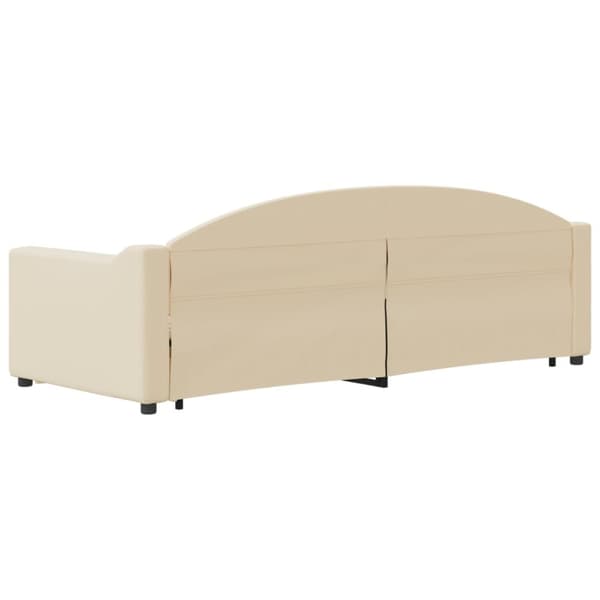 vidaXL Dagbädd utdragbar gräddvit 80x200 cm tyg