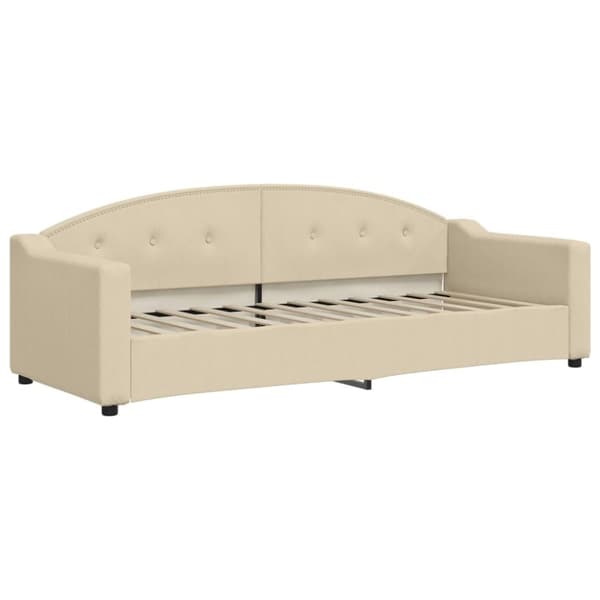 vidaXL Dagbädd utdragbar gräddvit 80x200 cm tyg