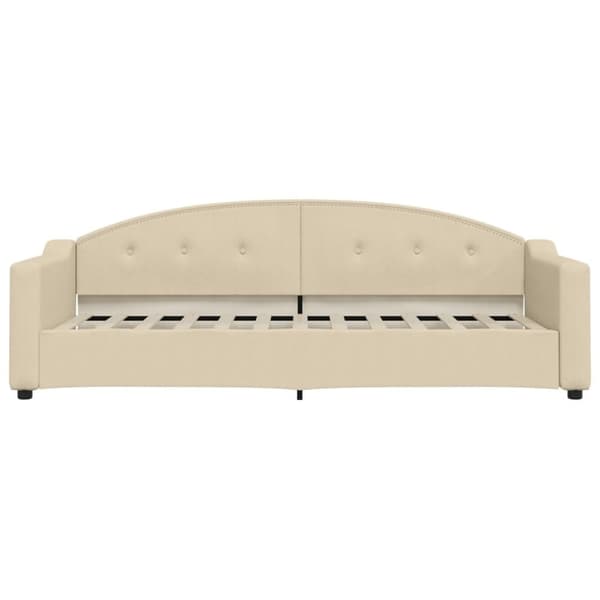 vidaXL Dagbädd utdragbar gräddvit 80x200 cm tyg