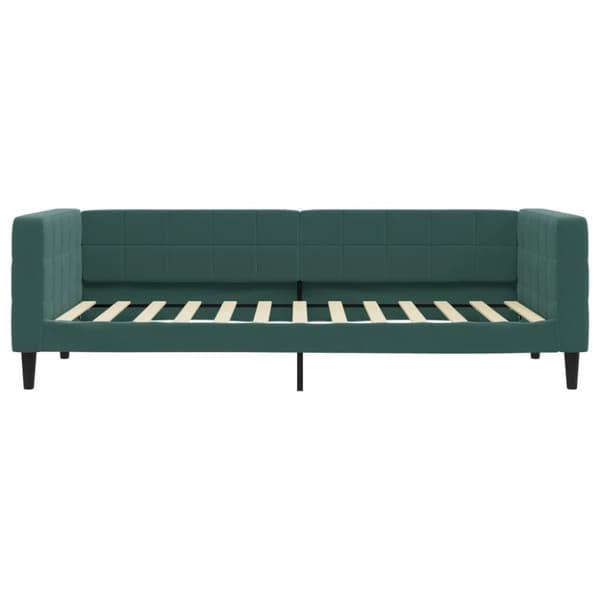 vidaXL Dagbädd med madrass mörkgrön 90x200 cm sammet