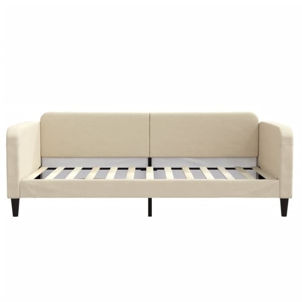 vidaXL Dagbädd utdragbar med lådor gräddvit 100x200 cm tyg