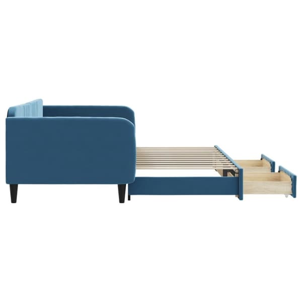 vidaXL Dagbädd utdragbar med lådor blå 100x200 cm sammet