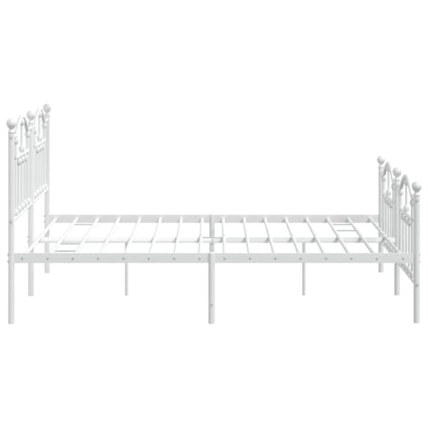 vidaXL sengeramme med sengegavl og fodgærde 180x200 cm metal hvid