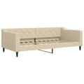 Miniatyrbillede 5 af 11: vidaXL daybed med udtræk og skuffer 90x200 cm stof cremefarvet
