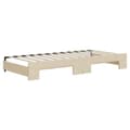 Miniatyrbillede 6 af 11: vidaXL daybed med udtræk og skuffer 90x200 cm stof cremefarvet