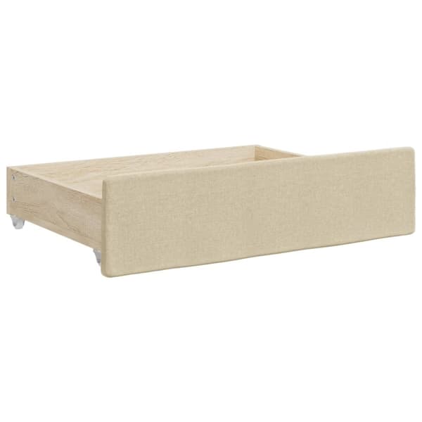 vidaXL daybed med udtræk og skuffer 90x200 cm stof cremefarvet