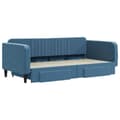 Miniatyrbillede 2 af 11: vidaXL daybed med udtræk og skuffer 100x200 cm velour blå