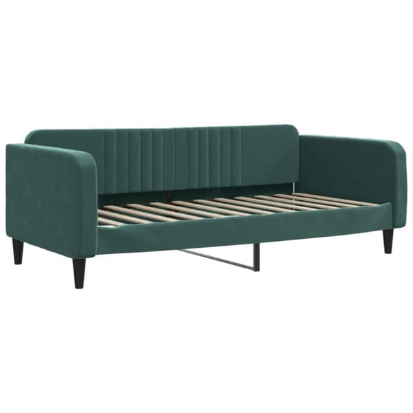 vidaXL Dagbädd utdragbar med lådor mörkgrön 100x200 cm sammet
