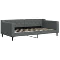Miniatyrbillede 3 af 11: vidaXL daybed med udtræk og skuffer 90x190 cm stof mørkegrå