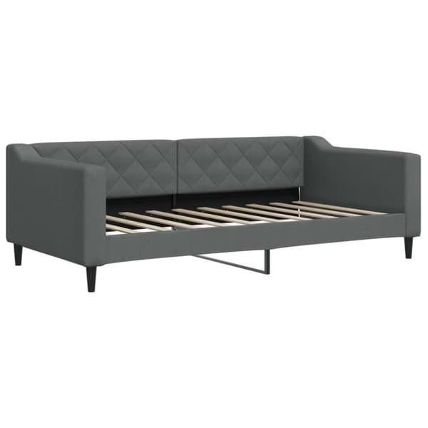 vidaXL daybed med udtræk og skuffer 90x190 cm stof mørkegrå