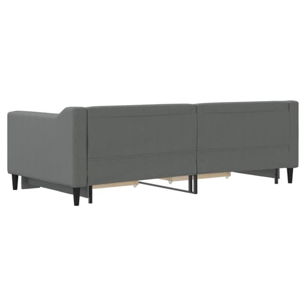 vidaXL daybed med udtræk og skuffer 90x190 cm stof mørkegrå