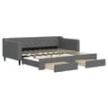 Miniatyrbillede 1 af 11: vidaXL daybed med udtræk og skuffer 90x190 cm stof mørkegrå