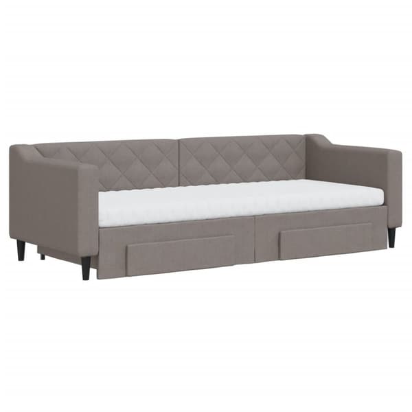 vidaXL Dagbädd utdragbar med lådor taupe 80x200 cm tyg